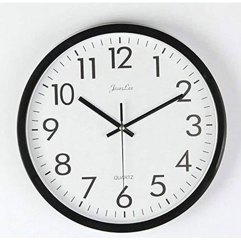 Moderne Wanduhr, zeitloses Design mit ultratransparentem runden Zifferblatt, flüsterleise, Wohnzimmeruhr, 25 cm/10 Zoll