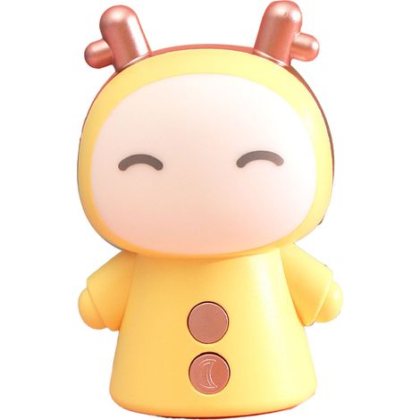 Veilleuse mignonne rechargeable USB à changement de couleur, lampe de chevet protectrice pour les yeux, jaune citron, idéale pour lire, étudier et travailler. (1/5)