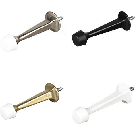 Lot de 4 butoirs de porte, protège-porte en alliage de zinc à montage mural avec tampon en caoutchouc pour intérieur extérieur, 73 mm, 4 couleurs (1/5)