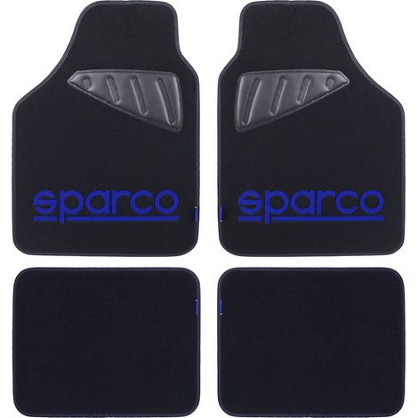 Set completo SPC19 tappetini auto universali in moquette nero/blu poliestere (1/4)