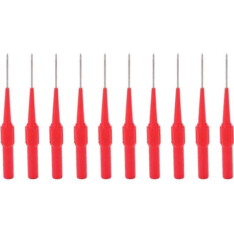 10 testeurs de câbles anti-perforation à pointe de 1 mm, fiche jack 4,0 mm, connecteur automobile 26.010, rouge