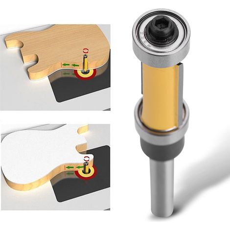 Neuer 1/4"-Schaft-Bündigfräser mit Kugellager oben und unten für Holzbearbeitungswerkzeuge (1/5)