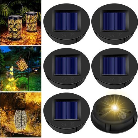 Ersatz-Solarleuchten mit Leuchtmitteln für Solarlaternen, 8 cm Ersatz-Solarleuchten mit LEDs für Außenbeleuchtung, Gartendekoration, 6er-Pack (1/5)