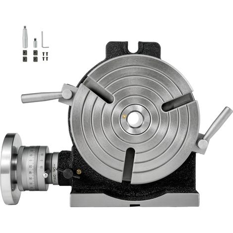 Mophorn 8" / 200mm Tavola rotante, tavola rotante di precisione orizzontale verticale a 3 slot per fresatrice, tavola rotante MT-3 a 360° per fresatura e foratura
