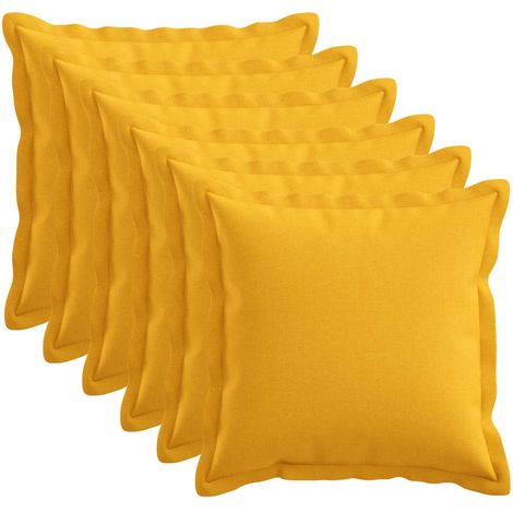 Housse de coussin 6 pcs HOUTEN Jaune clair 45 x 45 cm vidaXL