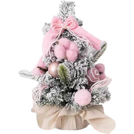 Schneeweißer Mini-Weihnachtsbaum für festliche Heimdekoration, Rosa 30 cm (1/5)