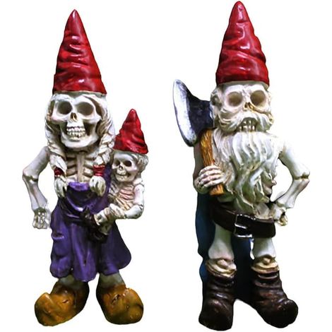 Lot de 2 décorations de Noël en résine représentant un Père Noël en forme de crâne, pour toute la famille. Idéal pour les garçons et les filles. Cadeau d'Halloween. (1/5)