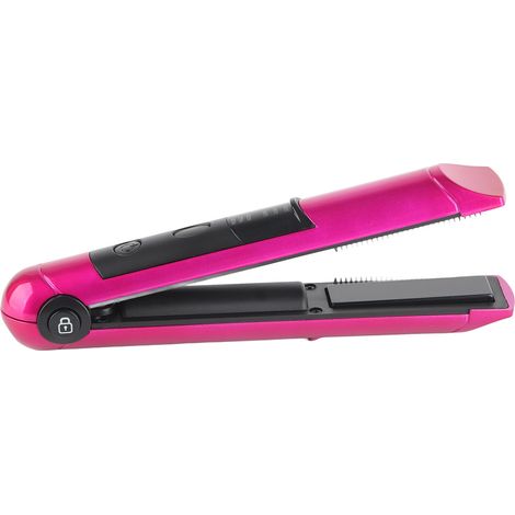 Mini lisseur/boucleur multifonctionnel rechargeable par USB, outil de coiffure (rose rouge) (1/5)