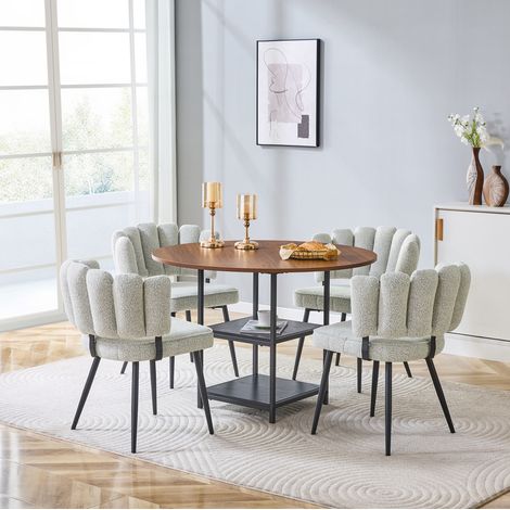 Ensemble table chaises ronde 107 cm avec rangement OKMYHOME (1/5)