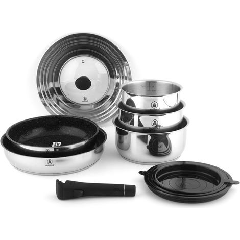 LAGUIOLE CUISSON - Set de 10 pièces amovible antiadhésif - "Réactif"