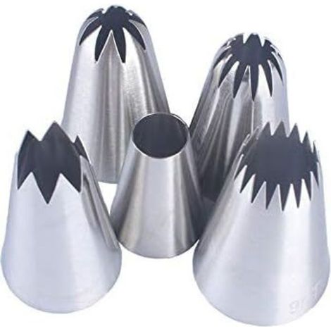 Pièces Grand Douilles Pâtisserie, Embouts de Glaçage pour Poche à Douille, pour Pâtisserie et Décoration de Cupcakes (1/5)