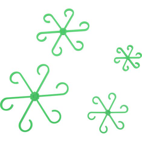 Lot de 4 supports de tige pour plantes en plastique verts, 4 tailles différentes, imperméables, réutilisables, transportables, clips de vignes pour plantes grimpantes (1/5)