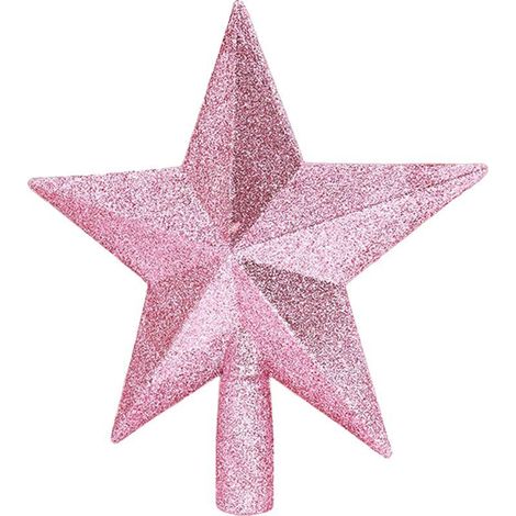 GARRYFIZH Décoration de Noël celtique rose, sapin de Noël avec étoile au sommet, 20 cm, sapin de Noël rose avec une étoile à cinq branches au sommet. (1/5)