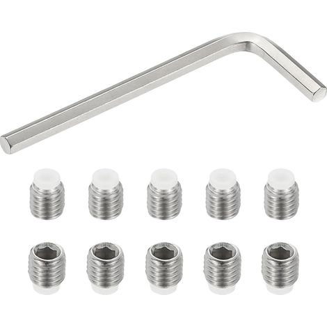 M10x10mm Vis Sans Tête Nylon, 10Pcs en Acier Inoxydable 304 Boulon Tête Hexagonale Métrique Six Pans Creux, Antidérapant, Entraînement Hexagonal Interne avec Clé Six Pans (1/5)