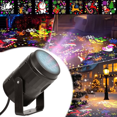 Projecteur Noel Exterieur, 16 Patrons Lampe Projecteur LED de Noël, Lumière De Projection Pour Intérieur Fête Nouvel An Decoration Mur De La Maison (1/5)