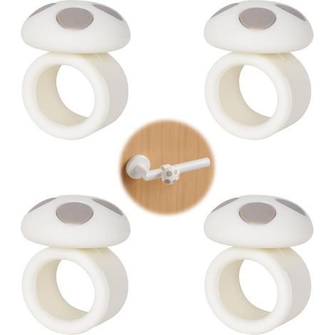 (4 pezzi) Protezioni per maniglie delle porte, anello in gomma antiurto, ammortizzatore per maniglie, fermaporta, per proteggere le pareti e prevenire (1/5)