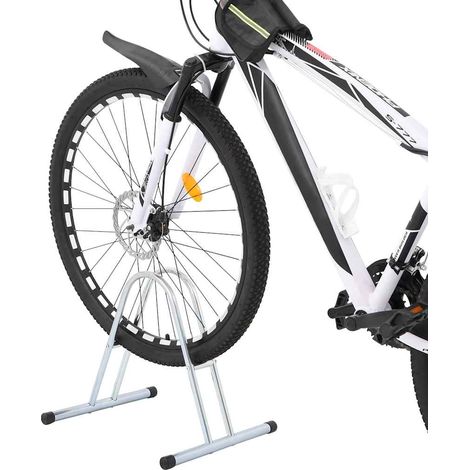 Support de vélo au sol autoportant pour 1 vélo acier galvanisé (1/5)
