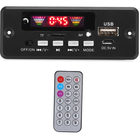 Module décodeur audio MP3 Bluetooth 5.0 avec télécommande et haut-parleur inclus. (1/5)