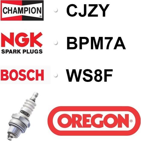 Buj铆a OREGON - CHAMPION CJ7Y - NGK BPM7A - BOSCH WS8F