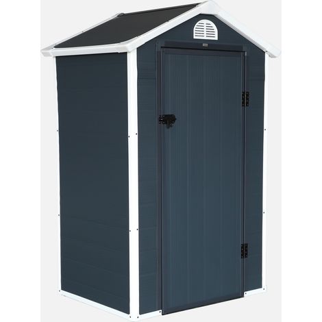 Casetta da giardino in plastica con struttura in alluminio, 1,39m² (1/4)