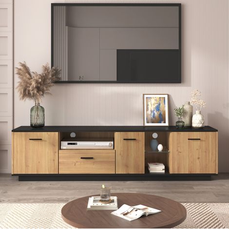 Mueble TV con LED 3 puertas y cajón MDF 180 cm OKMYHOME (1/5)