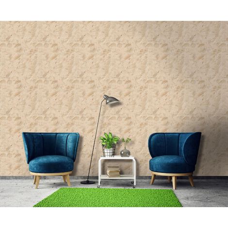 Wallarena Vliestapete Beige Struktur Mauer Beton, für Wohnzimmer und Schlafzimmer, 10 m x 50 cm – Komplettset inkl. Kleister & Anleitung (1/5)