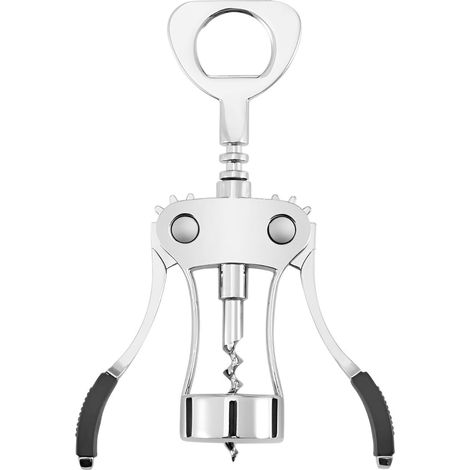 Abrebotellas de aleación de zinc con forma de ala - abrebotellas de doble uso para vino y cerveza - sencillo y duradero, color plata (1/2)
