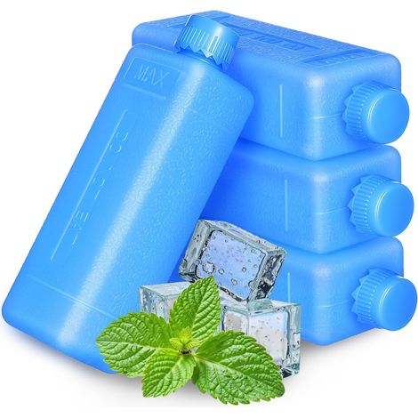 Wiederverwendbare Kühlakkus zum Kühlen mit PE Material und auslaufsicherem Deckel 4 Stück Eisbeutel für Sommeratmosphäre beim Transport von Obst für Kühlbox und Kühltasche (1/5)