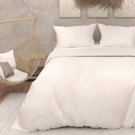 Parure Housse de Couette 3D Microfibre 260x240 cm Blanc (1/2)