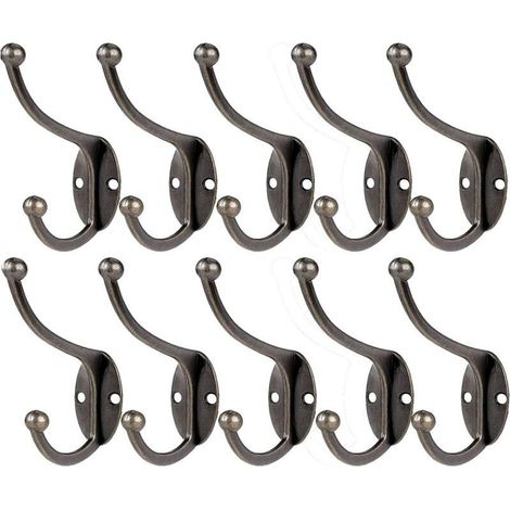 10 Pcs Hook Door Coat Wall-mounted Vintage Hook Only Metal Of Door Hat Hook Retro Stainless steel with Screw for the home for Door-Coat bathroom Kitchen (Copper) (1/5)