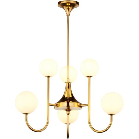 Selen-Kronleuchter, Gold, Weiß, Glas (1/3)