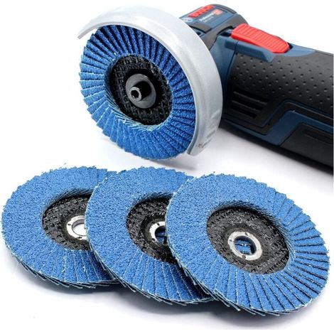 Lot de 5 disques à lamelles 76 x 10 mm - Grain Grain 60 80 120 Pour 10,8 10 8 12 V 12 76 - Accessoires pour meuleuses à bois acier inoxydable et meuleuses d’angle sans fil (1/4)