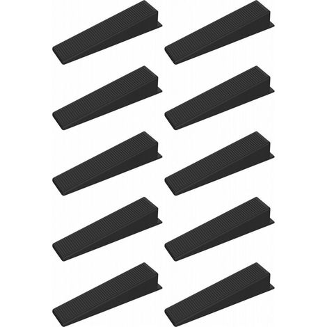 10x Cales en plastique noir de panneau clôture pour arrêter cogner et claquer, cales concrètes poteau de clôture, cales clôtur pour poteaux béton, cales carrelage parquet (1/5)