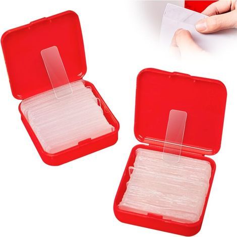 scotch double face, 2025 New Ruban adhésif double face extra fort, Nano Tape sans Traces,Amovible, Réutilisable, Lavable Pour Cuisine, Domicile ou Bureau (2Box-120PCS) (1/5)