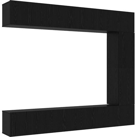 Maison Exclusive - Conjunto de mueble de TV 5 pcs Roble Negro Mad
