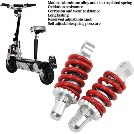 Stoßdämpferpaar mit 100 mm Achsabstand und einstellbarer Dämpfung der Hinterradaufhängungsfedern, geeignet für Elektroroller, Karts, Quads, Offroad-Motorräder und Pocketbikes. (1/5)