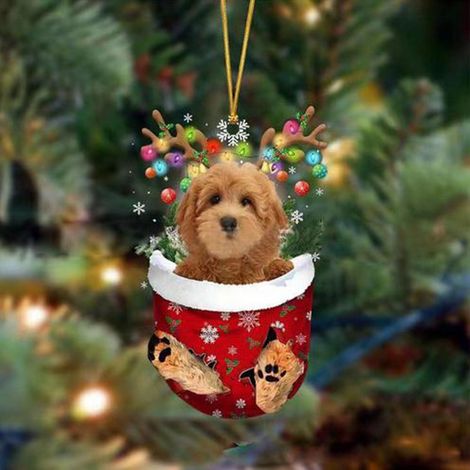 Décoration Arbre De Noël Chien - En Plastique - Pour Décoration Intérieure Extérieure - 8 cm x 7 cm - Lot De 6 (1/2)