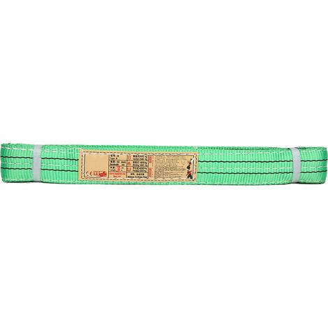 Sangle de levage en polyester vert de 3 mètres x 50 mm pour grue industrielle