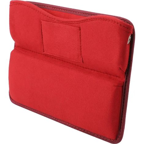 (Rouge) Boîte de rangement en cuir rouge pour l'espace entre les sièges de voiture, bouchon anti-chute, support de téléphone, accessoire de décoration intérieure (1/5)