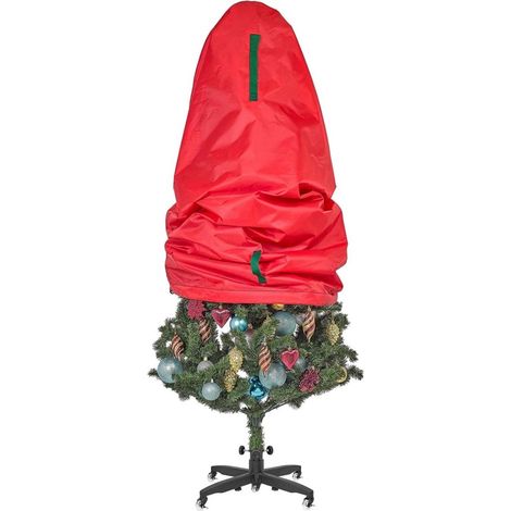 Sac De Rangement Pour Arbre De Noël - Tissu Oxford Imperméable - Convient Pour Arbre Jusqu'à 36 X 25 Pouces - Rouge - 1 Pièce (1/5)