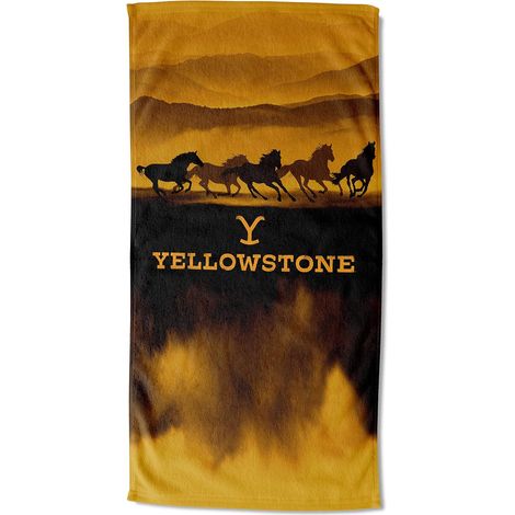 Yellowstone Beach Towel, 30" x 60", Wild Horses (1/2)