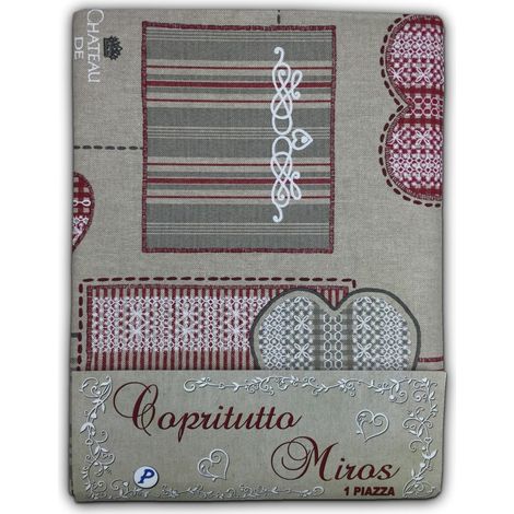 TELO ARREDO COPRITUTTO GRAN FOULARD COPRILETTO COPRIDIVANO TESSUTO BRASSERIE ROSSO 1 PIAZZA