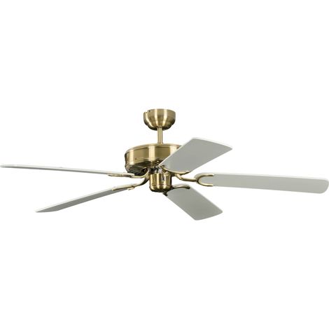 Pepeo Gmbh Ventilatore da Soffitto Potkuri, Ottone Antico / Bianco, 132 Cm (1/3)