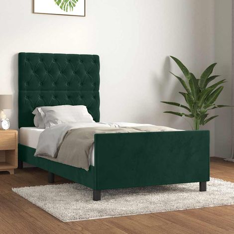 Bettgestell ohne Matratze Dunkelgrün 80x200 cm Samt (1/5)