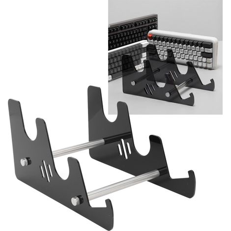 Support mécanique acrylique et métal pour présentation et rangement claviers mécaniques, détachable et noir (1/5)
