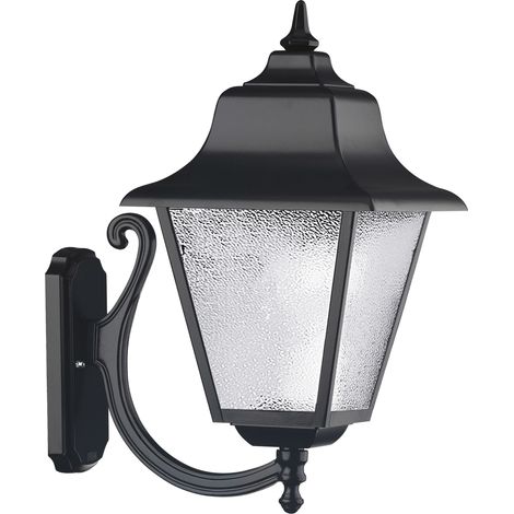 Aplique de pared ROB mediano Cristal matizado E27 42 W IP44 Negro (1/2)