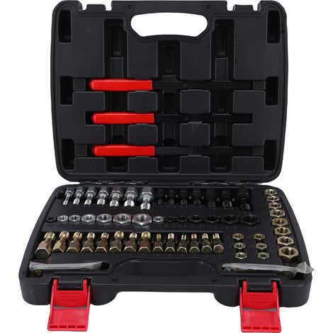 Jeu 61 pcs restaureur filetage acier carbone pour écrous vis endommagés, coffret filets UNC UNF métriques auto mécanique (1/5)