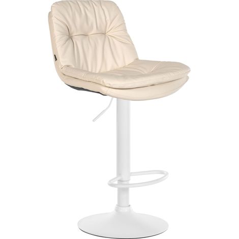 Sgabello da bar in similpelle Laurel crema Metallo bianco opaco