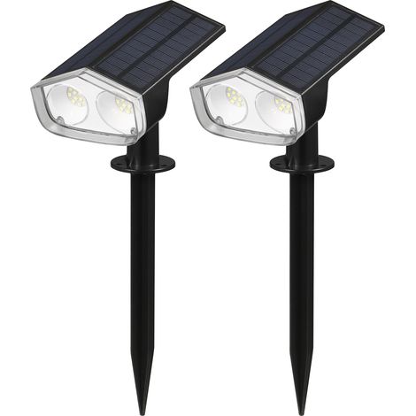 Luces solares empotrables para jardín, apliques de pared, luces exteriores impermeables IP67 para jardín, focos paisajísticos para jardín, terraza, patio, valla y paisajismo. (1/5)
