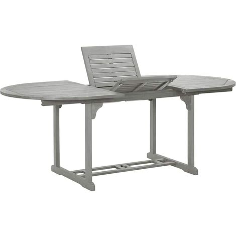 Table de Jardin Extensible en Bois d'Acacia Massif Gris 150-200 x 100 x 75 cm - PANGIVO (1/5)